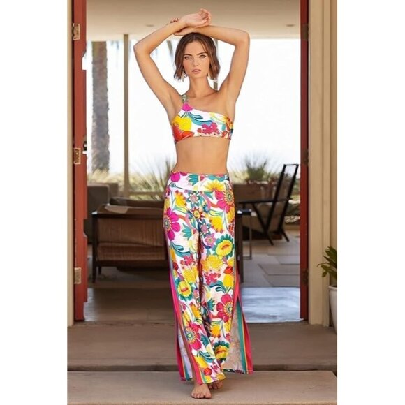 Trina Turk Fontaine Swim Cover Up Pant Floral ( L ) - Picture 1 of 8